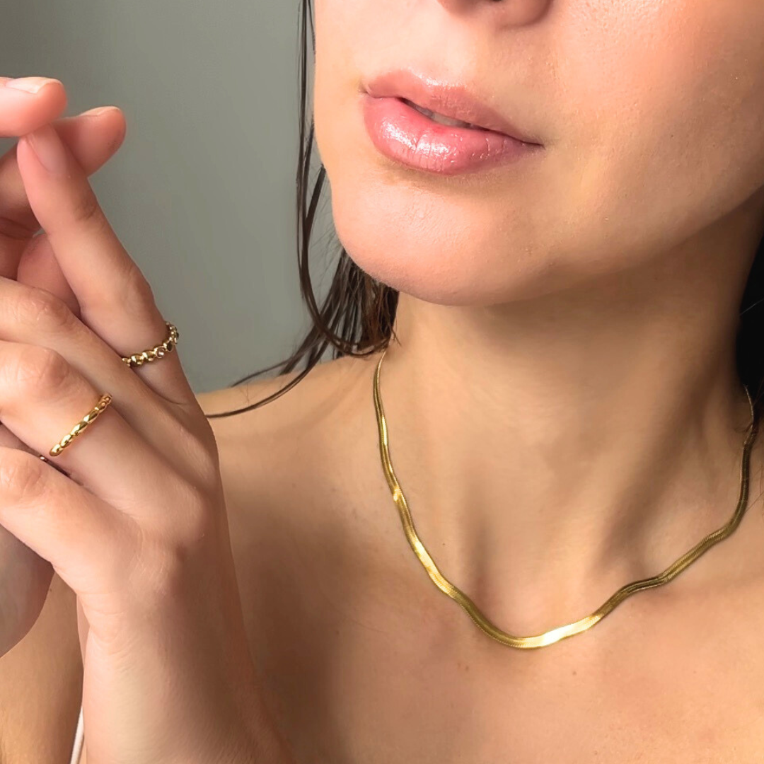 Sleek Gold Snake Chain Necklace