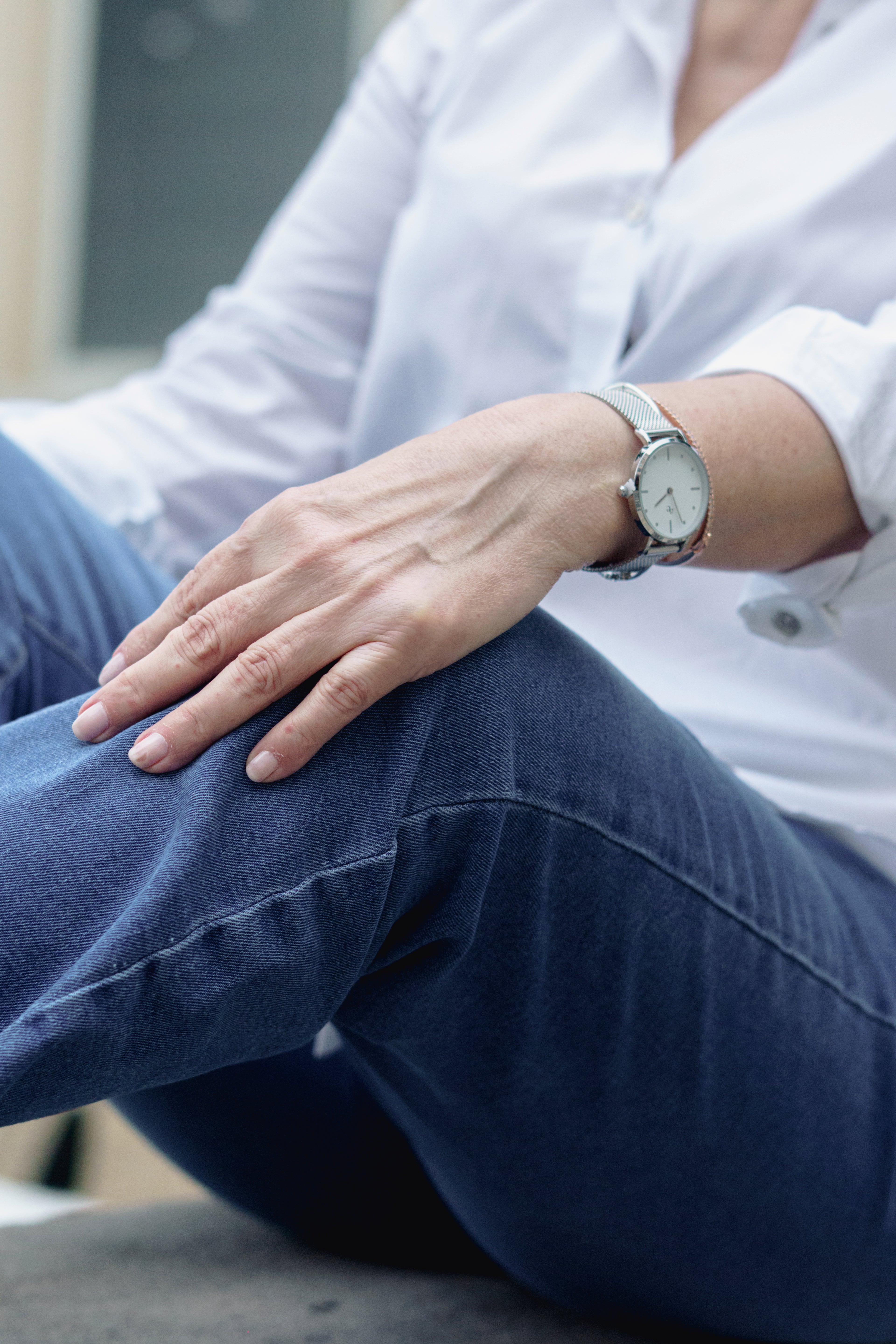 Flávia Silver Mesh Watch