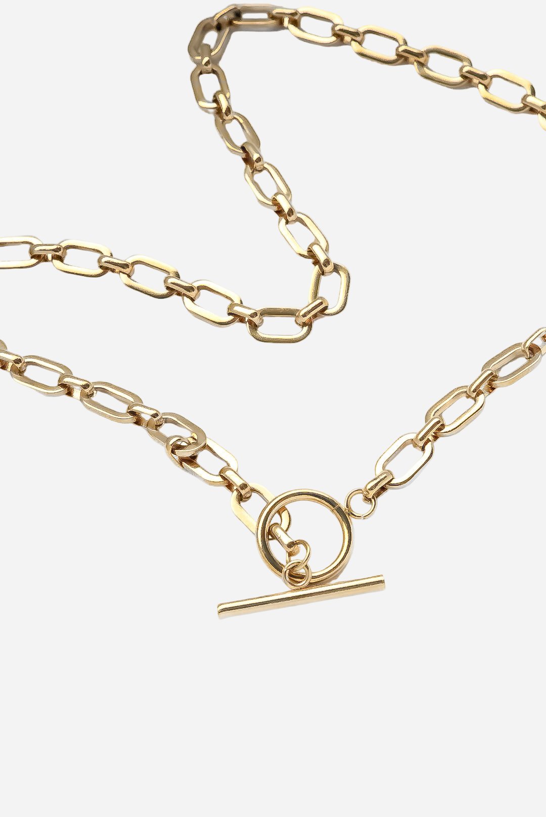 Chunky Link Chain Necklace with T-Bar Closure