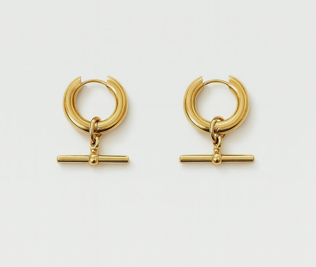 T‑Bar Hoop Earrings