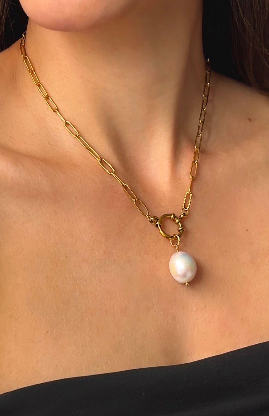 Large Baroque Pearl Charm