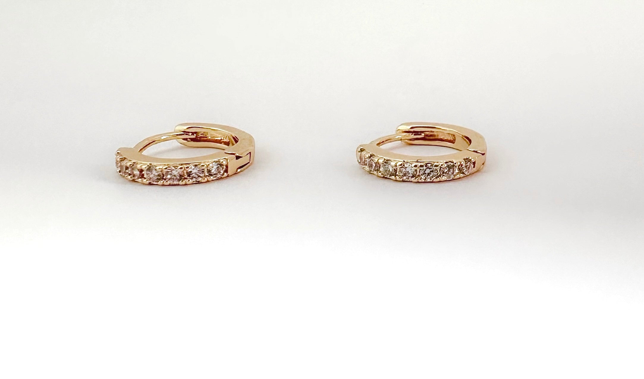 Mini Pavé Gold Huggies