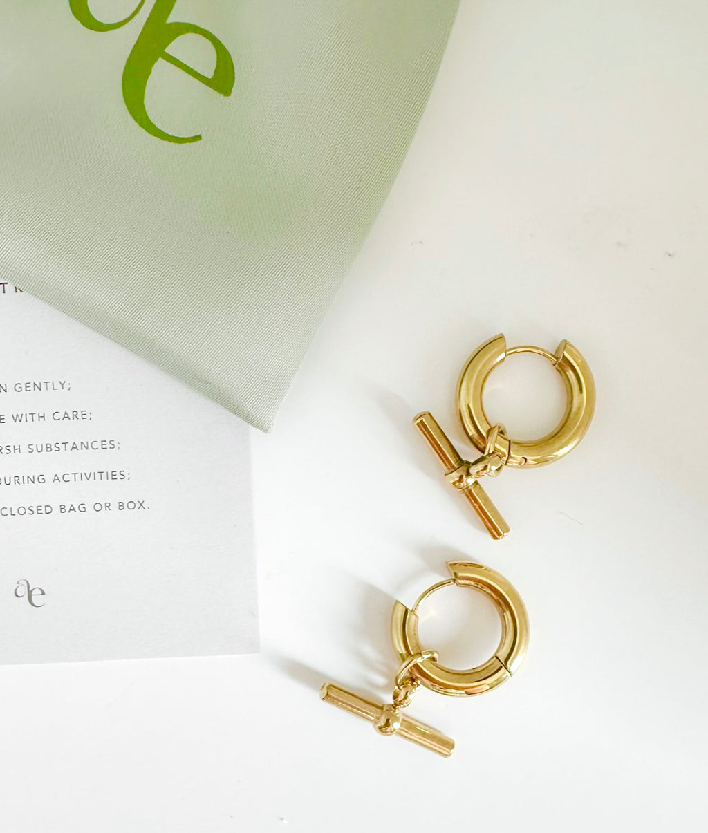 T‑Bar Hoop Earrings