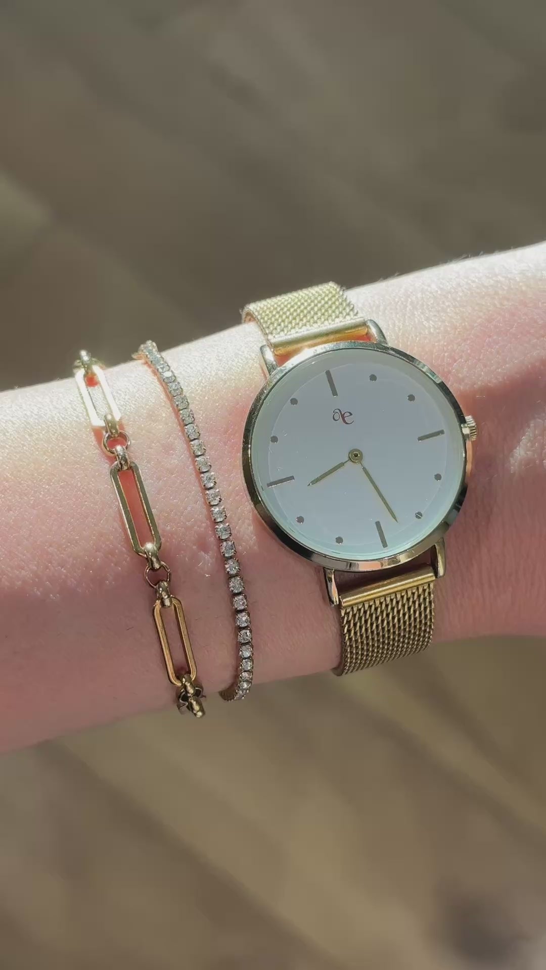 Flávia 91 Gold Mesh Watch